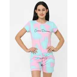 Sweet Dreams Multicolor Abstract Print Shorts Set-picture-46