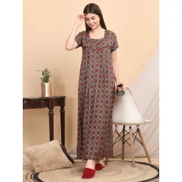 Sweet Dreams Multicolor Cotton Printed Nighty-picture-32
