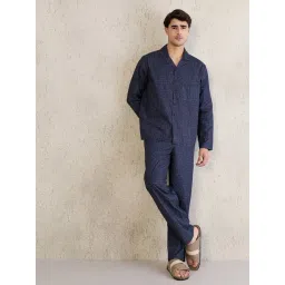 Sweet Dreams Navy Cotton Geometric Pyjama Sets-picture-45