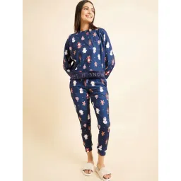 Sweet Dreams Navy Polyester Regular Fit Pyjama Set-image-37