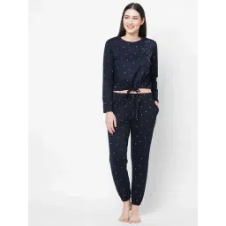 Sweet Dreams Navy Printed Top Pyjama Set-picture-44
