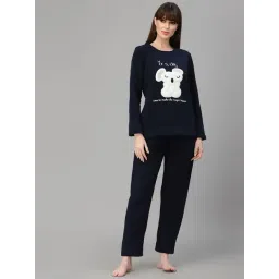 Sweet Dreams Navy Regular Fit Applique Pyjama set-picture-24