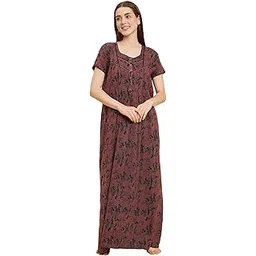 sweet dreams OCW-3029 Green Cotton Maxi Casual Regular Night Dress-picture-13