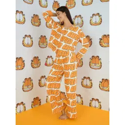 Sweet Dreams Orange Cotton Printed T-Shirt Pajamas Set-picture-27