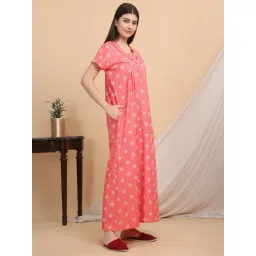 Sweet Dreams Peach Cotton Printed Nighty-picture-25