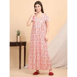Sweet Dreams Peach Cotton Regular Fit Night Dress-picture-41