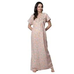 Sweet Dreams Peach Embroidered Nighty-image-28