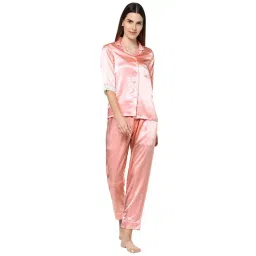 Sweet Dreams Peach Printed Shirt With Pyjamas-image-23