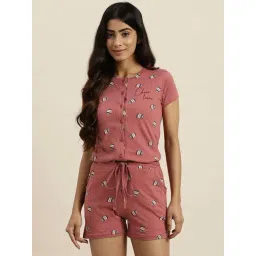 Sweet Dreams Pink Cotton Graphic Print Romper-picture-14