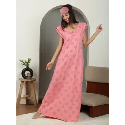 Sweet Dreams Pink Cotton Printed Night Dress-picture-25