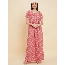 Sweet Dreams Pink Cotton Printed Night Gown-picture-11