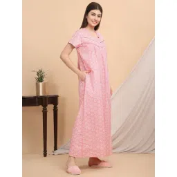 Sweet Dreams Pink Cotton Printed Nighty-picture-43