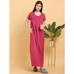 Sweet Dreams Pink Cotton Printed Nighty-picture-40