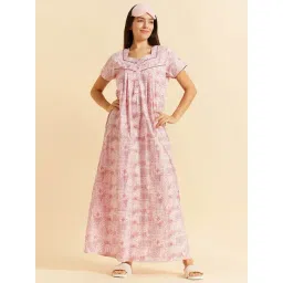 Sweet Dreams Pink Cotton Printed Nighty-picture-33