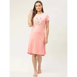 Sweet Dreams Pink Cotton Printed Sleep Tee-picture-43