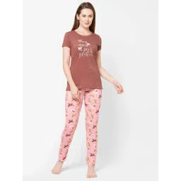 Sweet Dreams Pink Cotton Printed T-Shirt Pyjamas Set-picture-44