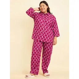 Sweet Dreams Pink Cotton Printed Top Pyjamas Set-picture-27