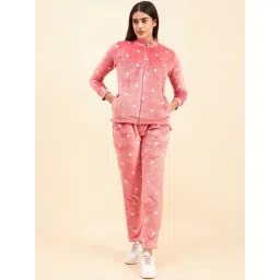 Sweet Dreams Pink Fleece Polka Dot Full Sleeves Jacket and Pyjama-picture-21