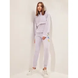 Sweet Dreams Purple Cotton Blend Graphic Print Tracksuit-picture-17