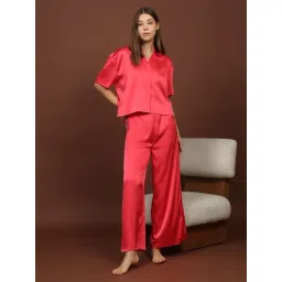 Sweet Dreams Red Plain Pyjama Set-picture-11