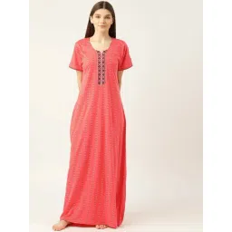 Sweet Dreams Red Printed Nighty-picture-23