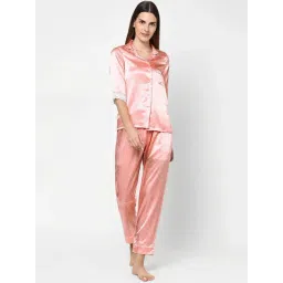 Sweet Dreams Salmon Pink Polka Dots Shirt Pyjama Set-picture-24