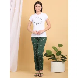 Sweet Dreams White Cotton Blend Regular Fit Pyjama Set-picture-42