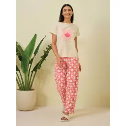 Sweet Dreams White Printed Pyjama Set-picture-14