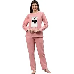 sweet dreams Women Applique Polar Fleece Round Neck Winter Tracksuit (Night Suit)-picture-53