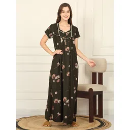Sweet Dreams Women Cotton Floral Printed Maxi Nightdress-picture-32