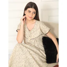 Sweet Dreams Women Floral Printed Maxi Regular Nightdress-picture-29