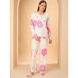 Sweet Dreams Women Floral Printed Top & Pyjamas Night suits-picture-49