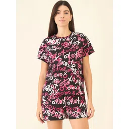 Sweet Dreams Women Geometric Printed T-shirt & Shorts Night suits-picture-33