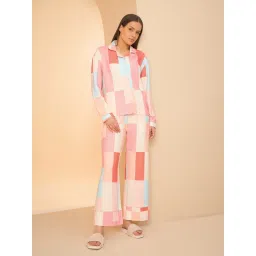 Sweet Dreams Women Peach Geometric Print Shirt and Pyjama-picture-13