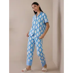 Sweet Dreams Women Printed Front Open Pyajama Set-picture-30