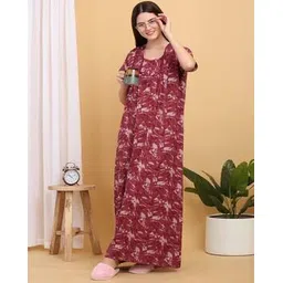 sweet dreams Women Printed Round-Neck Nightie-picture-16