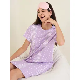 Sweet Dreams Women Round Neck Nightdress-picture-23