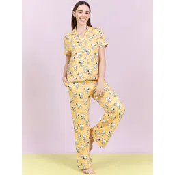 Sweet Dreams Women Snoopy Printed front open Pyjama set-picture-28
