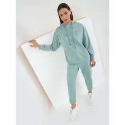 Sweet Dreams Women Solid Tracksuit Green-picture-31
