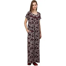sweet dreams Women's Cotton Maxi Night Dress Relaxed Nightgown-picture-28