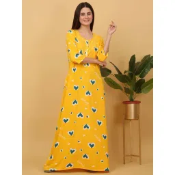 Sweet Dreams Yellow Printed Night Gown-picture-38
