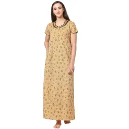 Sweet Dreams Yellow Printed Nighty-picture-34