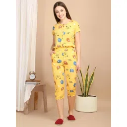 Sweet Dreams Yellow Regular Fit Printed Nightsuit-picture-19