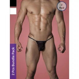 SweetFlirt Enterprises Pack of 2 Self Design Mid-Rise Thongs Briefs-picture-29