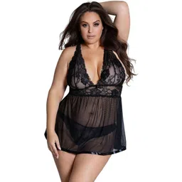 SweetFlirt Enterprises Self Design Lace Detail Baby Doll-picture-32