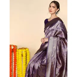 SWEETPEL Ethnic Motifs Zari Banarasi Saree-picture-10