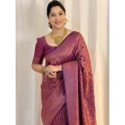 SWEETPEL Paisley Woven Design Zari Banarasi Saree-picture-23