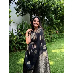 SWEETPEL Paisley Woven Design Zari Banarasi Saree-picture-42