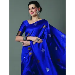 SWEETPEL Women Geometric Woven Design Zari Banarasi Saree-picture-26
