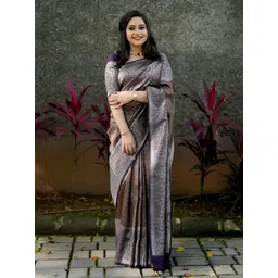 SWEETPEL Women Woven Design Ethnic Motifs Zari Banarasi Saree-picture-32